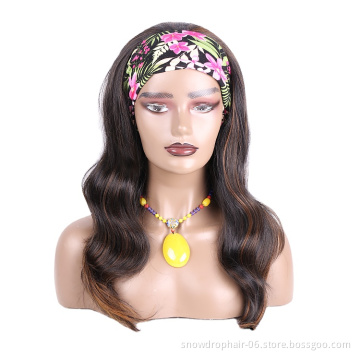 Julianna Wholesale Loose Body Wave Color Synthetic Headband Wigs For Black Women Afro Kinky Water Wave Headband Wig
